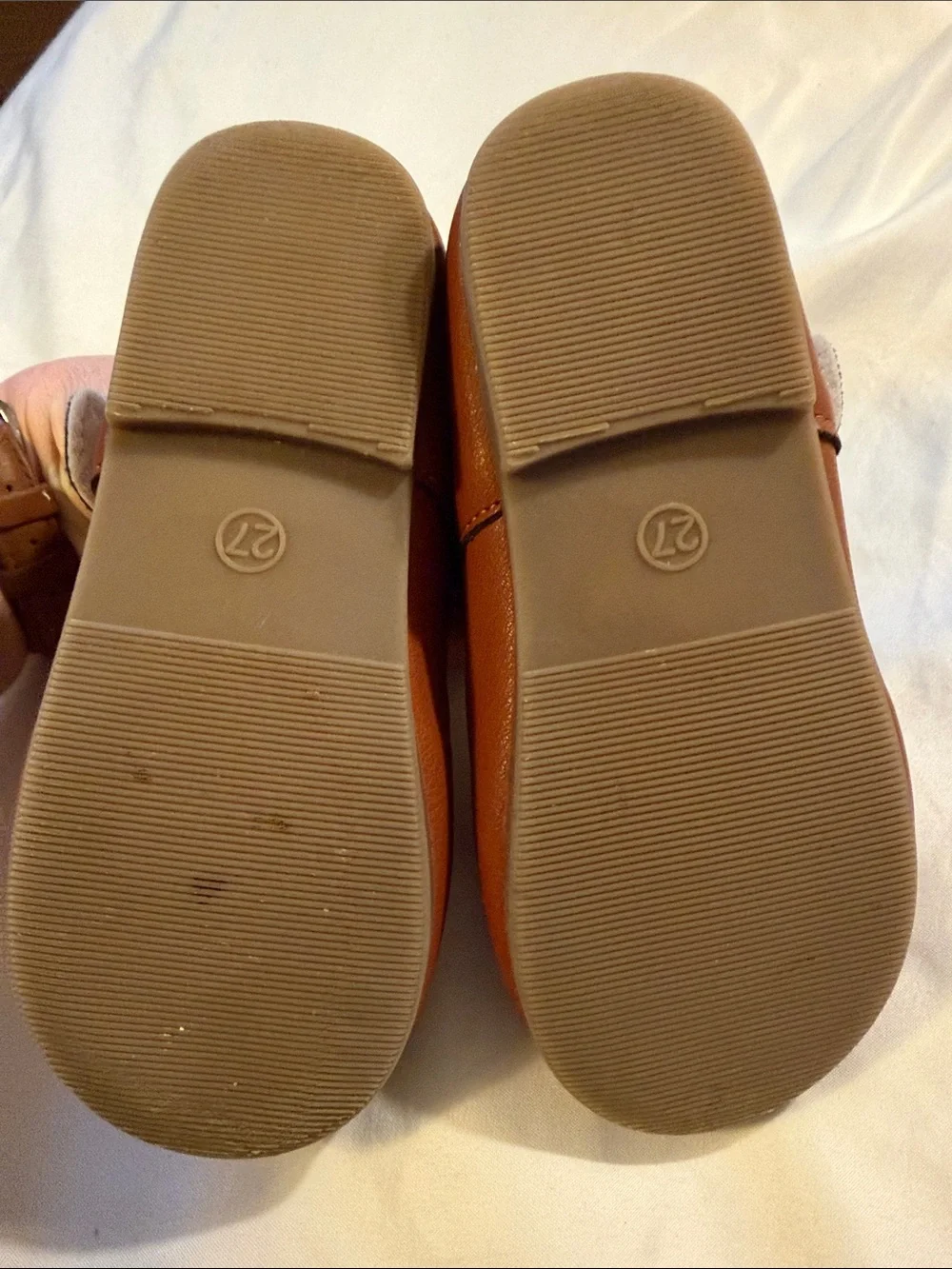 Leather-look Brown T-Bar Kids Dress Shoes with Buckle